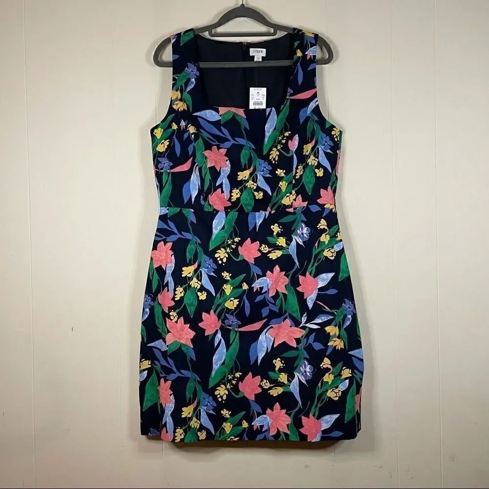 J. Crew Factory Basketweave Floral Shift Dress NWT